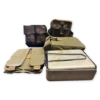 Image 1 : Military Surplus Lot: Leather & Canvas Magazine Pouches, Utility Case & Aluminum Mess Tins