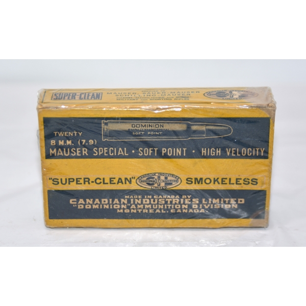 20 Rounds Dominion Super Clean 8mm Mauser Special SP Ammunition