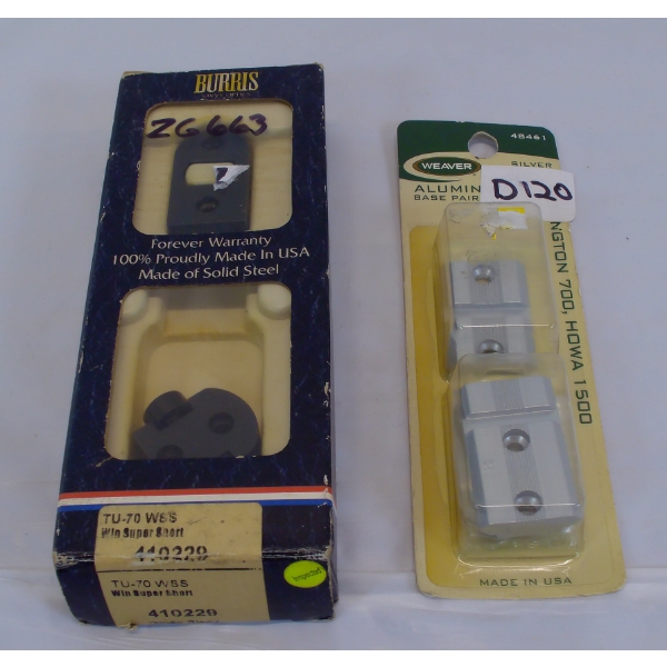 Weaver 1" Silver Turn In Bases & Burris TU-70WSS Winchester 70 Turn IN Base 