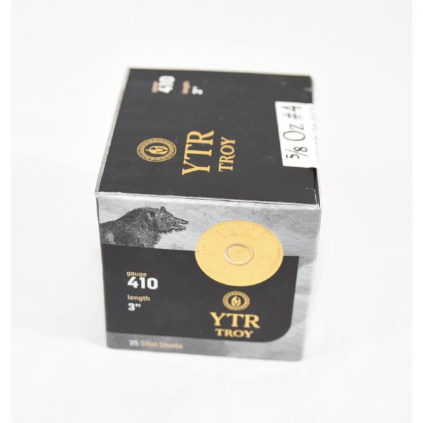 25 Rounds YTR TROY .410 Gauge 3" 5/8 Oz #4 Ammunition