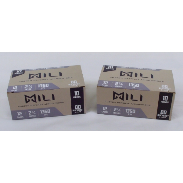20 Rounds Mili 12 Gauge 2 3/4" 00 Buckshot Ammunition