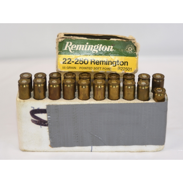 20 Rounds Remington 22-250 Remington 55gr. Pointed SP Ammunition