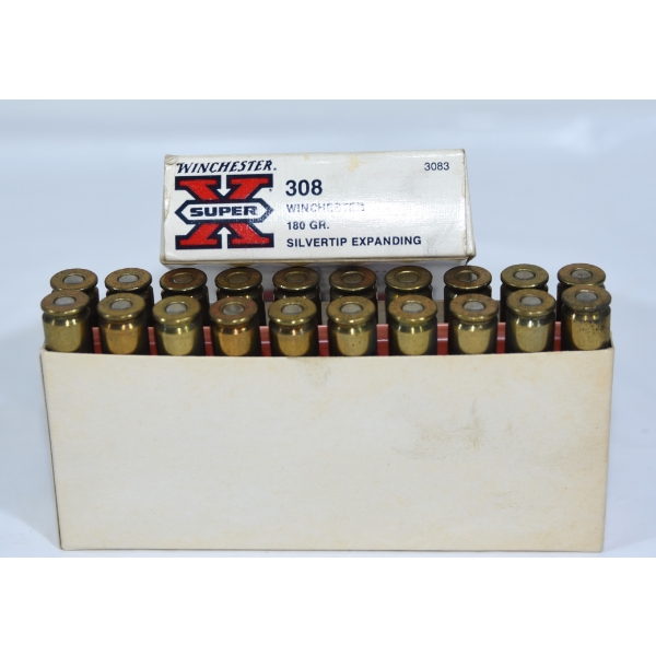20 Rounds Winchester Super X 308 Win. 180gr. Silvertip Expanding Ammunition