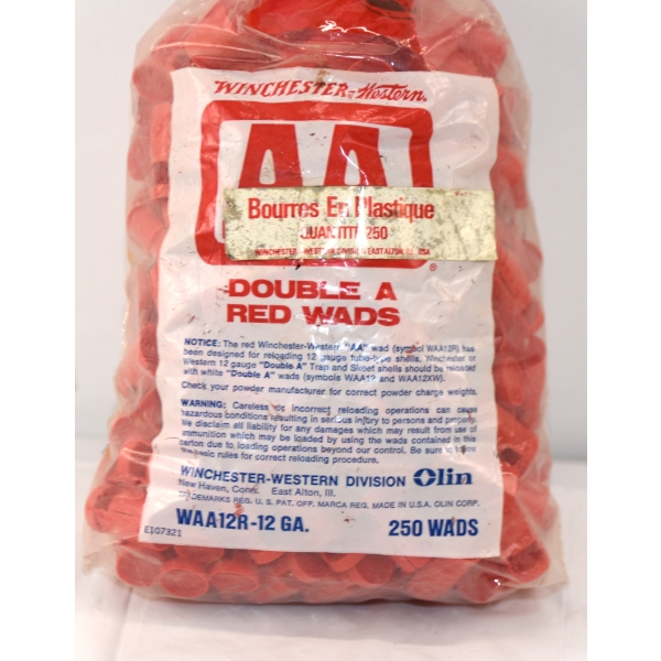 Bag 12 Gauge Winchester AA Red Wads Approx. 220