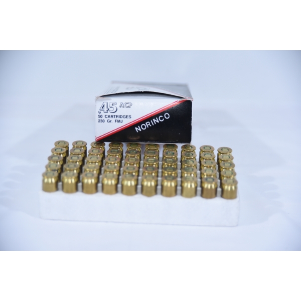 50 Rounds Norinco .45ACP 230gr FMJ Ammunition 