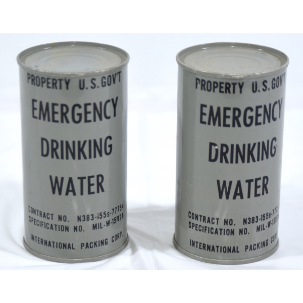 2 Emergency Drinking Water Tins 