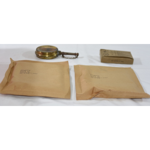Box Lot First Aid Kit  Oiler Canteen & 3 Military Spare Parts Bags