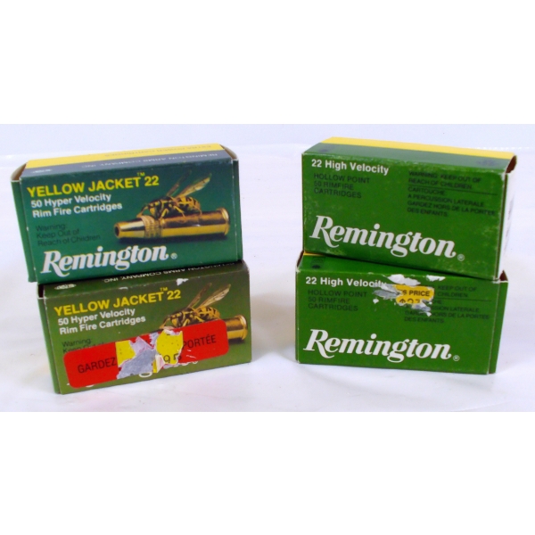 100 Rounds 22 LR Yellow Jacket & 100 Rounds 22 LR Rem HiVel H.P.