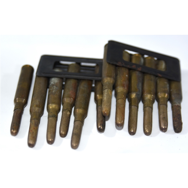 12 Rounds 7MM Ammunition In Carcano Stripper Clips