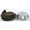 Image 3 :  A Stainless Canteen Frying Pan With A Green Nylon Cover