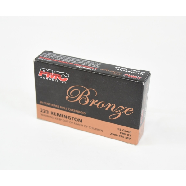 20 Rounds PMC Bronze .223 Remington 55 Grain FMJ-BT Ammunition