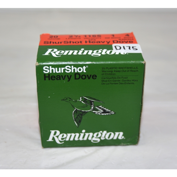 25 Rounds Remington 20 Gauge 2-3/4" 1oz #4 Lead Factory Ammunition
