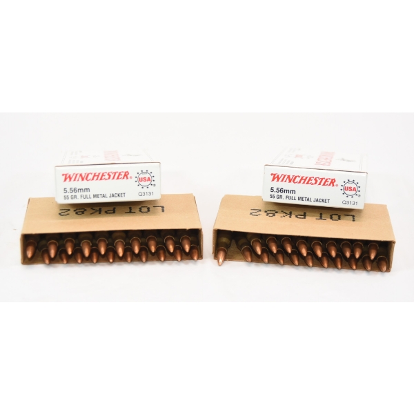 40 Rounds Winchester 5.56mm 55 Grain FMJ Ammunition