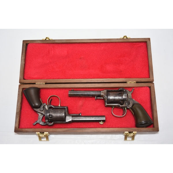 Antique Pair Of Remington-Beals Pocket Persussion 31 Percussion Revolvers In Wood Case