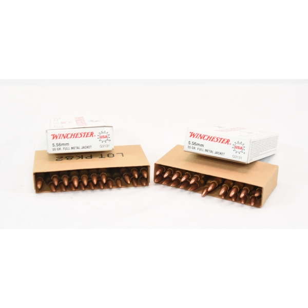 40 Rounds Winchester 5.56mm 55 Grain FMJ Ammunition