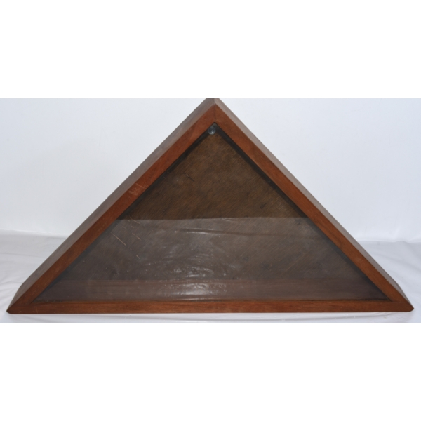 1 Wood Frame Hinged Glass Display Case & 1 Angled Wood Frame Display Case