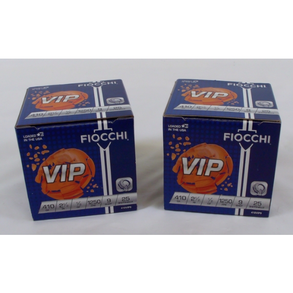 50 Rounds Fiocchi VIP 410cal.2 1/2" #9 Shot Ammunition