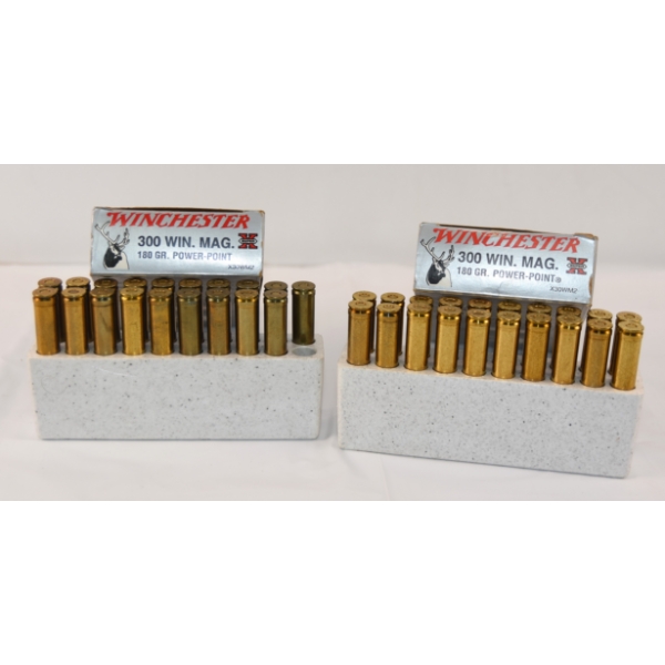 38 Rounds Winchester 300 Mag 180 Grain Power Point Ammunition 