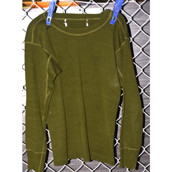 Olive Green Long Sleeve & Vintage Military Wool Vest 