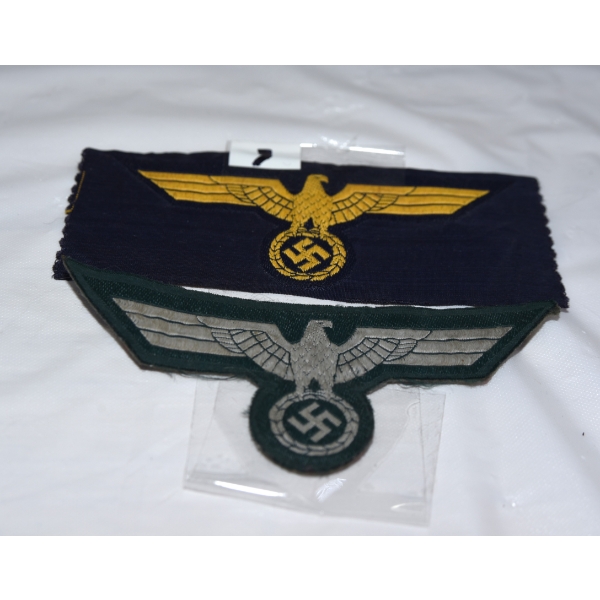 Pair WWII German Eagle Breast Insignia Cloth Patches