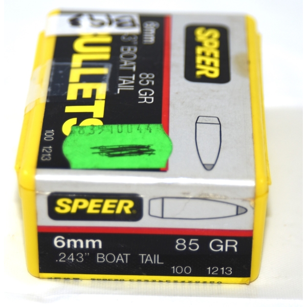 60 Pieces Speer 6mm (243) 85gr Boat Tail Bullets
