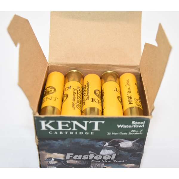 25 Rounds Kent Fasteel 20ga 3” 7/8oz #2 Shot Ammunition