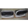 Image 2 : Pair Of Boat Folding Light Grey Seats with Grey Inserts With Wood Base
