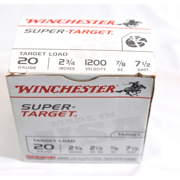 25 Shot Gun Shells Winchester Super- Target -20 Gauge  2 3/4  71/2 Shot 