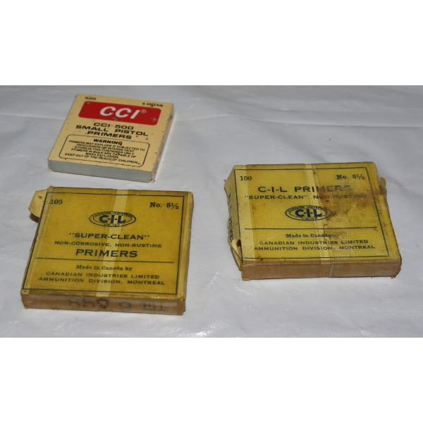 Box Lot -164 -C-I-L Super - Clean Primers No.8 1/2 & 100 CCI Small Pistol Primer 