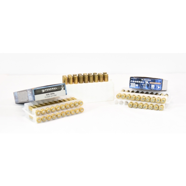55 Pcs. Federal 308 Win Shot Brass