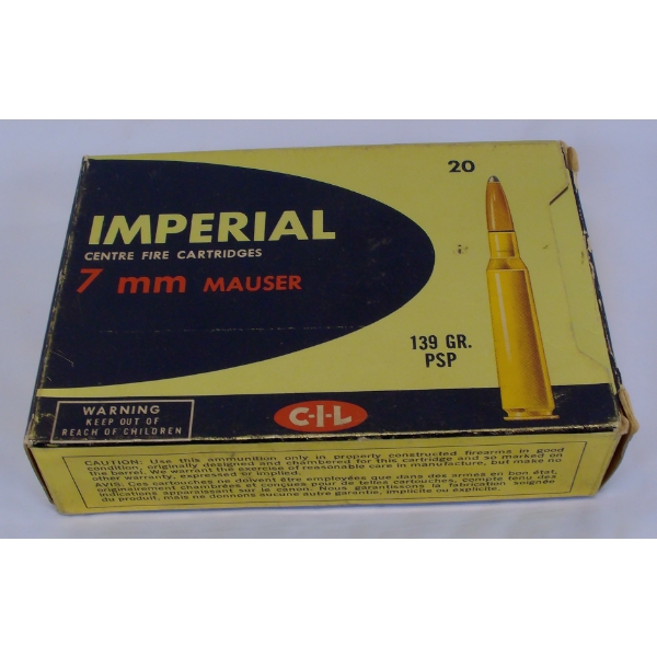 15 Rounds Imperial 7mm Mauser 139gr. PSP Ammunition