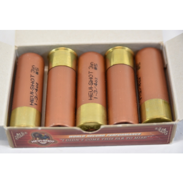 5 Rounds Hevi- Shot 12 Gauge 3" #5 Shot Ammunition