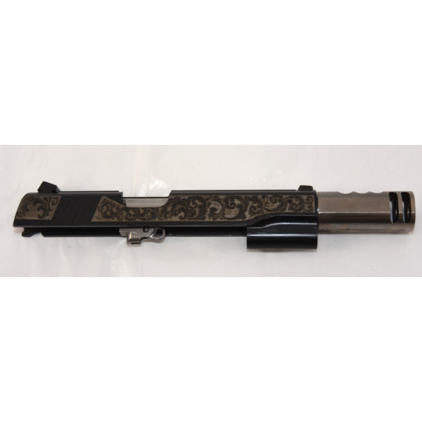 1911 Engraved Upper With Schuemann Ultimatch 9mm Caliber Barrel With compensator - See Description