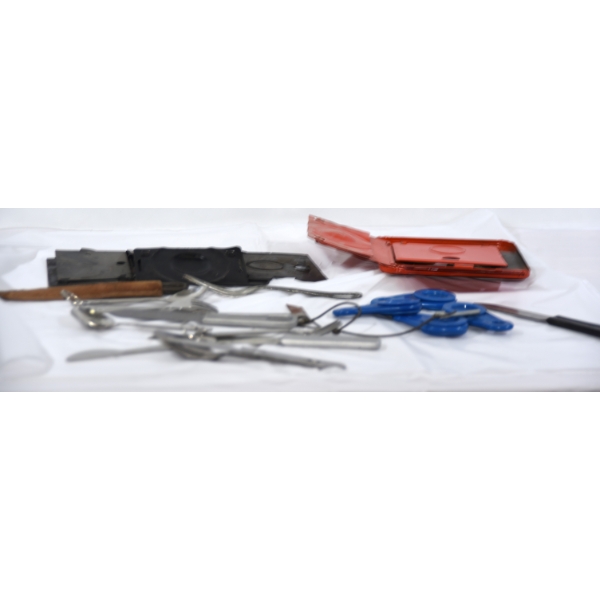 Outdoor Camping - 2 Portable Stoves - Assorted Utensils - 4  Tarp Clip & Finger Saw