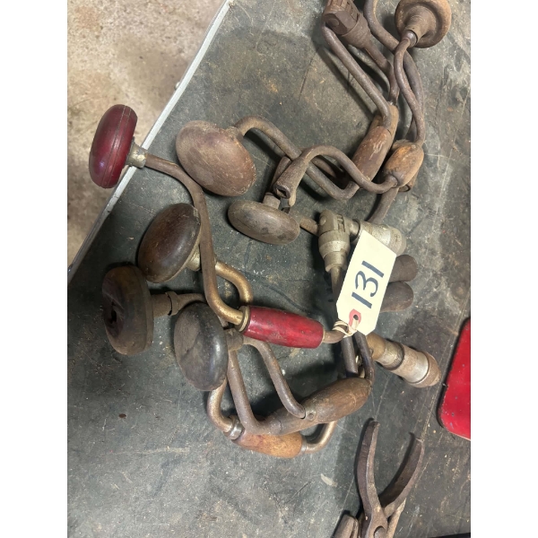 Assorted Vintage Hand Brace Drills 