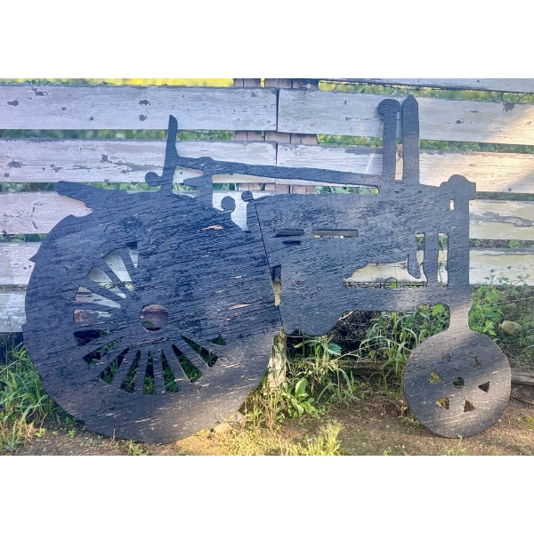 Large Wooden Tractor Yard Décor 
