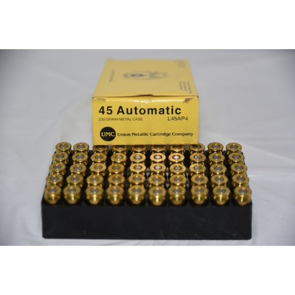 50 Rounds UMC .45 ACP Caliber 230 Grain Ammunition