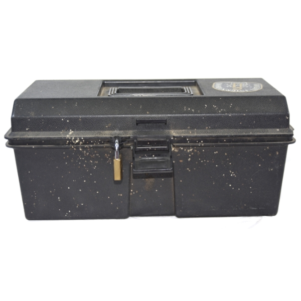 Plastic Tool Box With Patches & Misc Tools