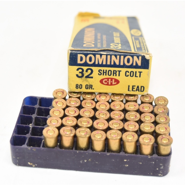 40 Rounds Dominion 32 Short Colt 80gr Lead Factory Ammunition