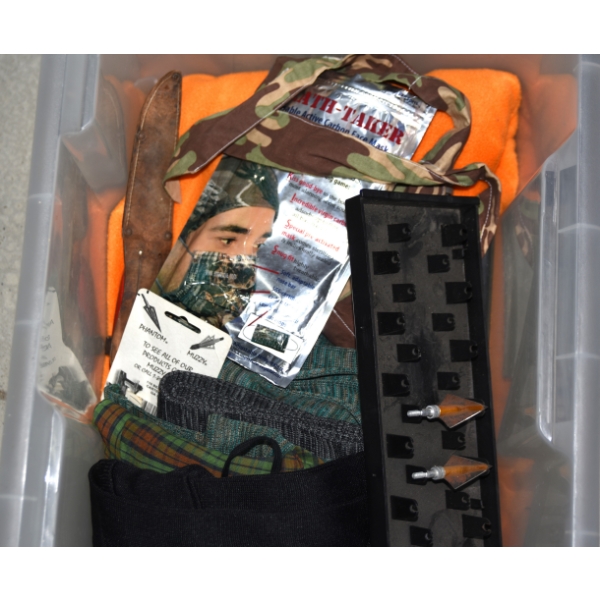 Box Lot Assorted Outdoor Gear & Gun Soc"s