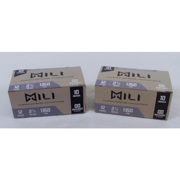 20 Rounds MILI 12 Gauge 2 3/4" 00 Buckshot Ammunition