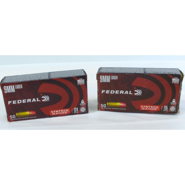 65 Rounds Federal 9mm Luger 124gr. Ammunition