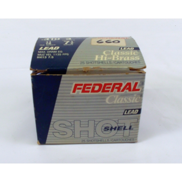 25 Rounds Federal Classic 410 Gauge 3" Lead Shot Ammunition