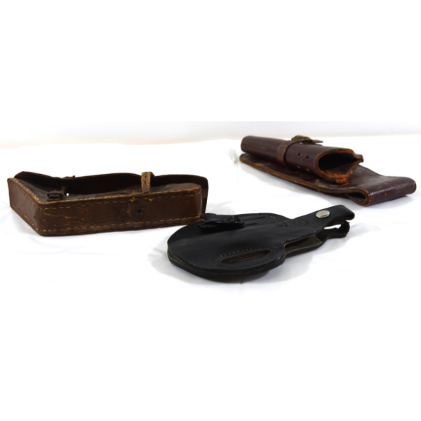 Box Lot Leather Holster & Misc Military Pouch