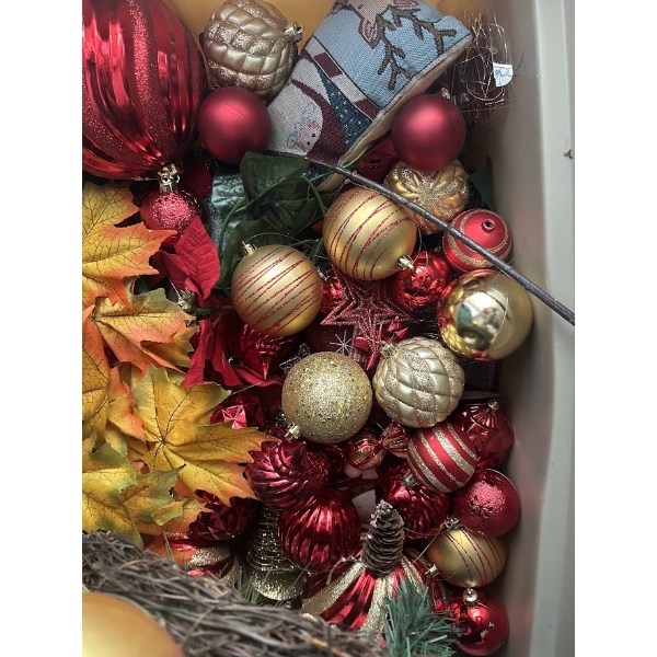 3 Bins Assorted Christmas Decorations 