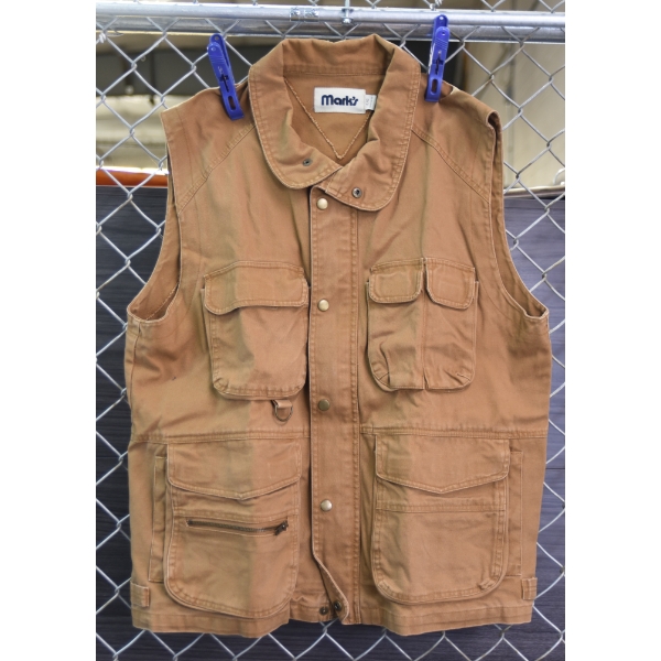 Black Rain Pants and Brown Hunting Vest 