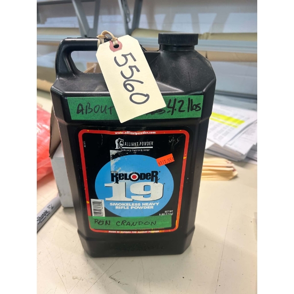 4.2 Pounds Alliant Powder Reloader 19 Smokeless Heavy Powder