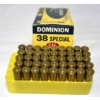 Image 2 : 45 Rounds Dominion 38 Special 158 gr R.N. Copper Wash Factory Ammunition