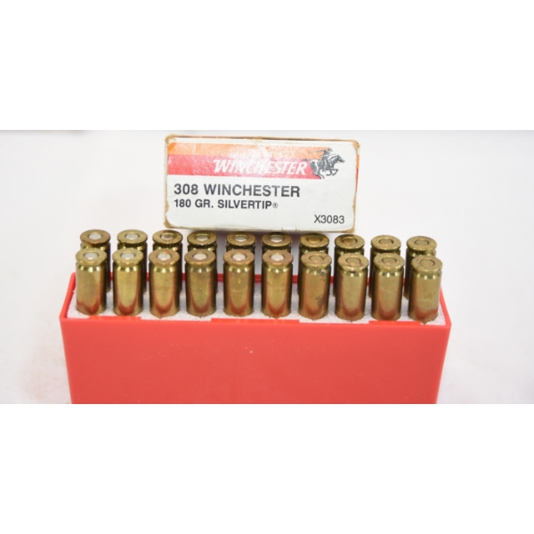 20 Pieces Winchester Super X 308 Winchester 180gr. Silvertip Ammunition