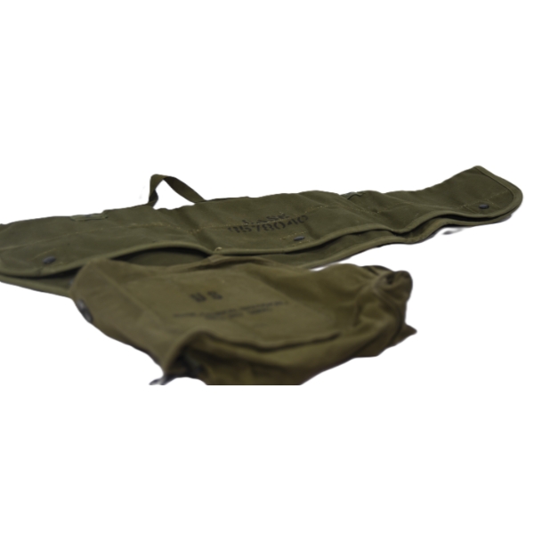 Vintage Military Canvas Bag & US Military M17 Series  Chemical- Biological Field Mask Carrying Bag